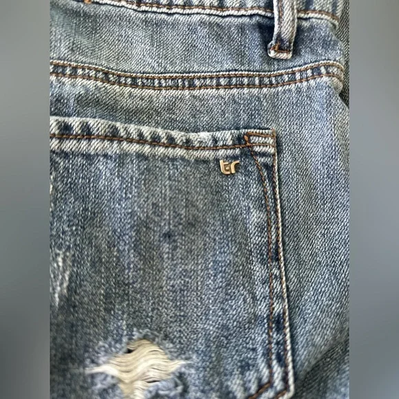 Distressed Denim Jean Skirt Tricot Western Medium - Picture 6 of 8
